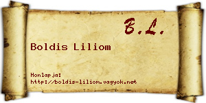 Boldis Liliom névjegykártya